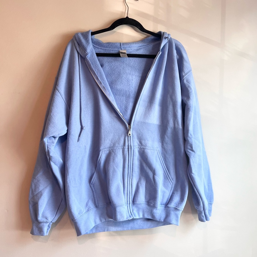 Light Blue Zip-up Hoodie
